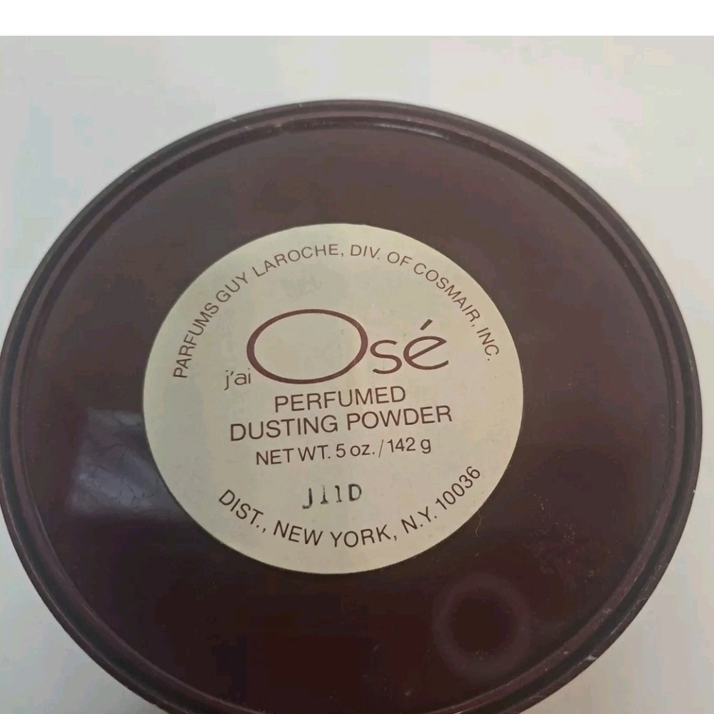 Vintage J'ai Osé by Guy Laroche Perfumed Dusting Powder 5 oz-Open- Full RARE